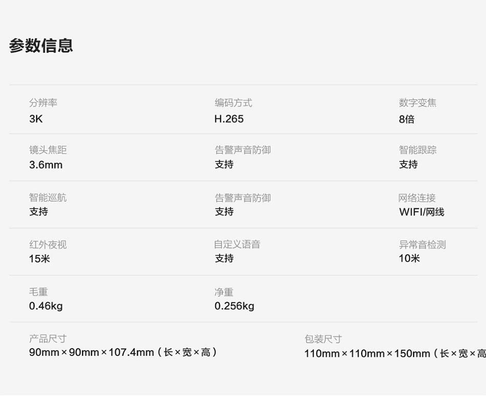 imou参数信息